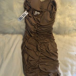 Nude /Taupe Scrunched Dress🎀